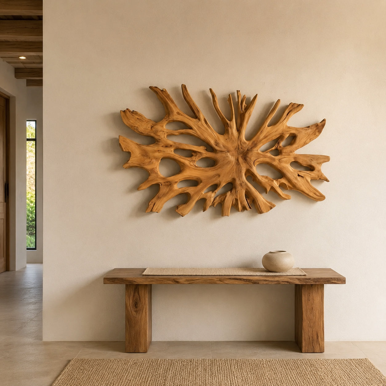 Biomorphic Branch Wall Art in Natural Solid Wood for Modern Spaces - Woodenecho - 3
