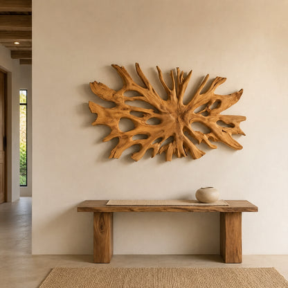Biomorphic Branch Wall Art in Natural Solid Wood for Modern Spaces - Woodenecho - 3