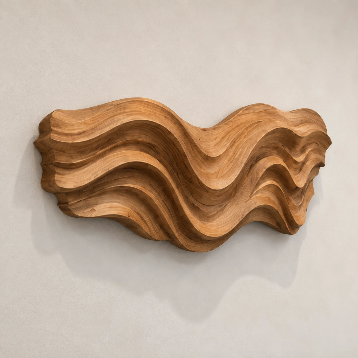 Flowing Wave Wall Art in Natural Solid Wood for Modern Living Spaces - Woodenecho - 5