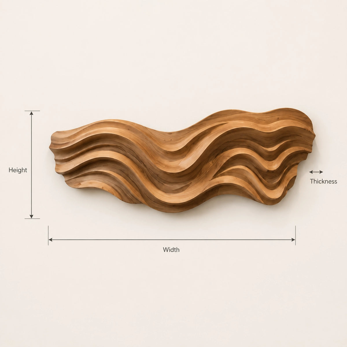 Flowing Wave Wall Art in Natural Solid Wood for Modern Living Spaces - Woodenecho - 7