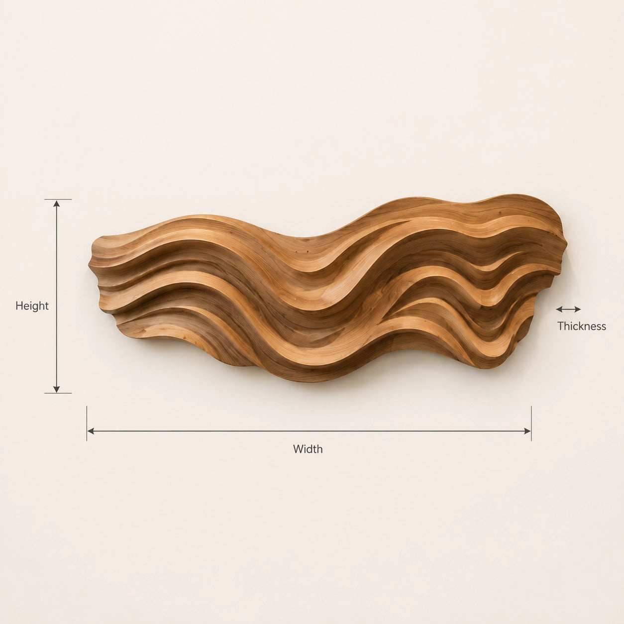 Flowing Wave Wall Art in Natural Solid Wood for Modern Living Spaces - Woodenecho - 7