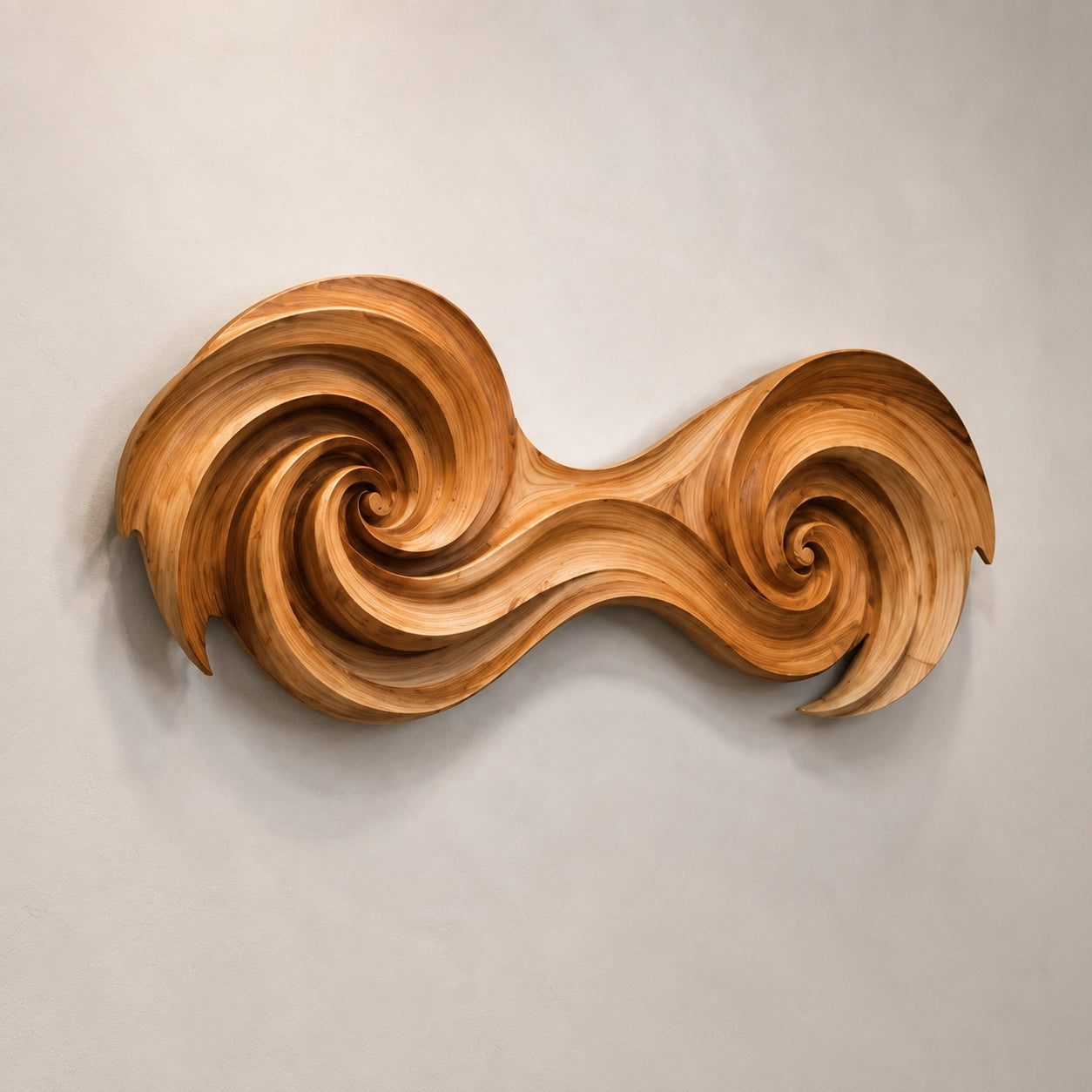 Sculptural Wall Art with Spiral-Carved Natural Solid Wood Design in Seven Sizes - Woodenecho - 5