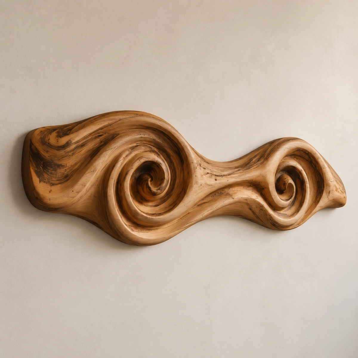 Sculptural Wall Art with Spiral-Carved Natural Solid Wood in Seven Sizes - Woodenecho - 4
