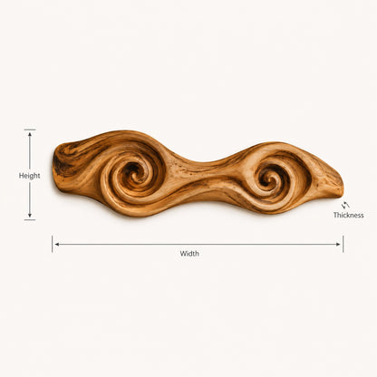 Sculptural Wall Art with Spiral-Carved Natural Solid Wood in Seven Sizes - Woodenecho - 6