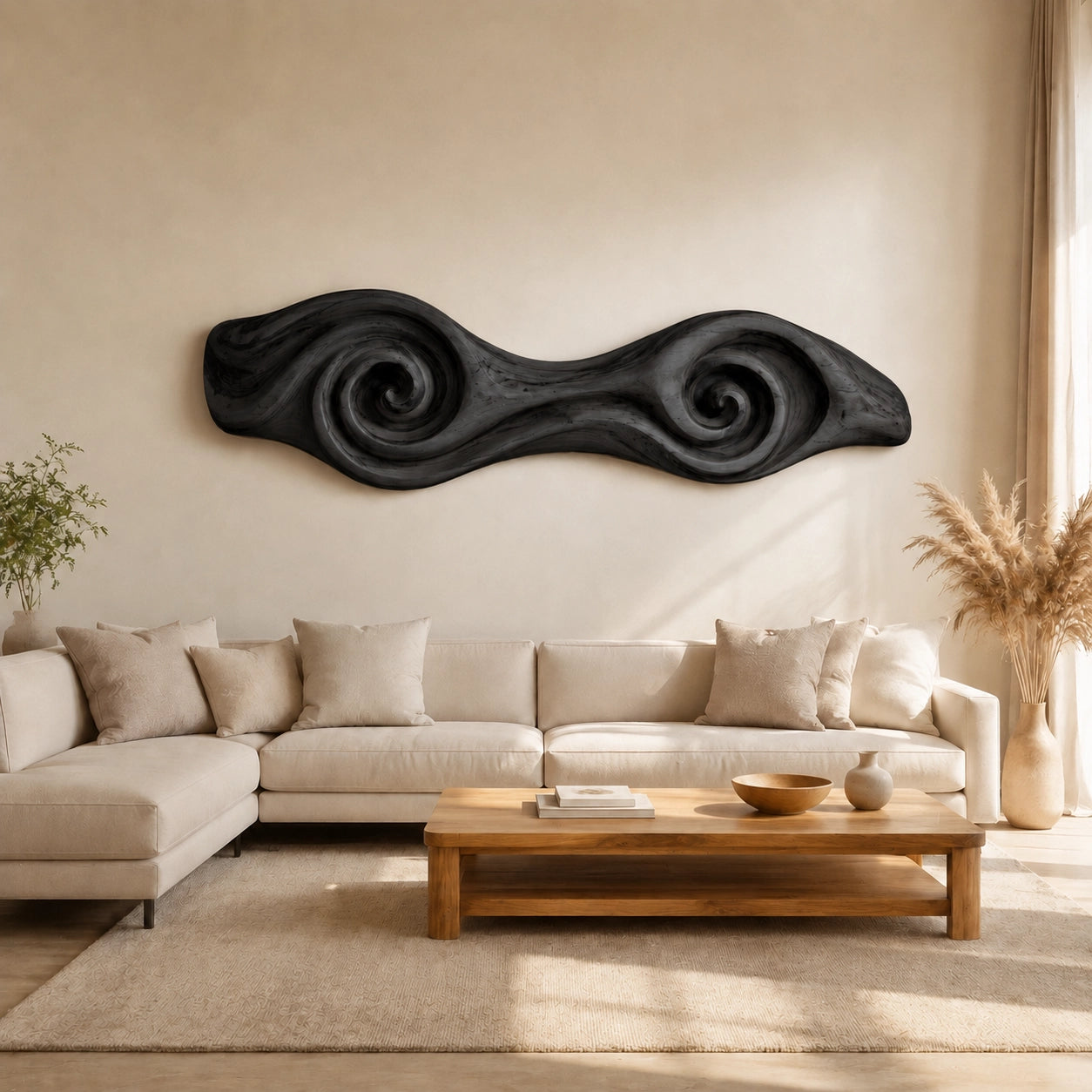 Sculptural Wall Art with Spiral-Carved Natural Solid Wood in Seven Sizes - Woodenecho - 7