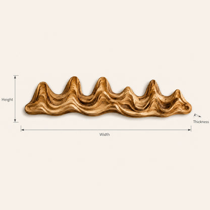 Undulating Wave Wall Art in Natural Solid Wood for Modern Living Spaces - Woodenecho - 6