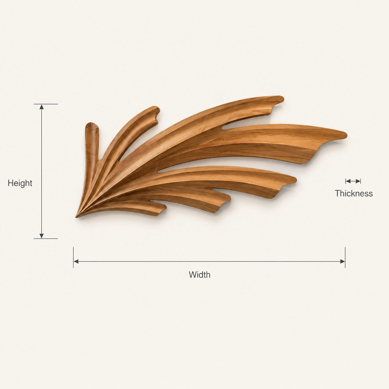 Wall Art with Sculptural Fan-Carved Design in Natural Solid Woods - Woodenecho - 6