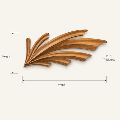 Wall Art with Sculptural Fan-Carved Design in Natural Solid Woods - Woodenecho - 6